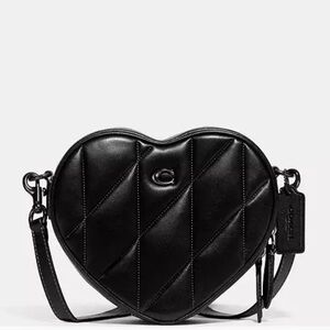 Coach like new heart leather bag